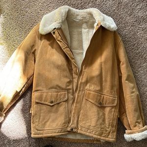 Real leather (suede) jacket with acrylic fur lining